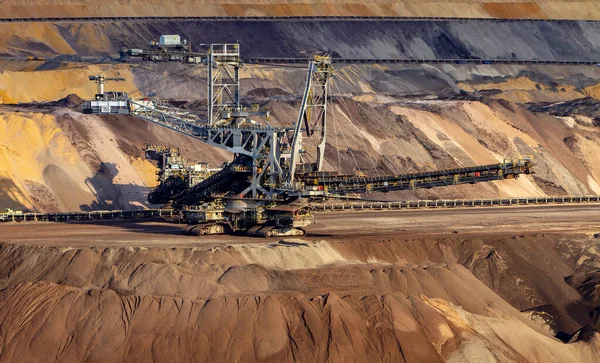 Uma Escavadeira Roda Balde Usada Mineração Tiras Alemanha — Fotografia de Stock