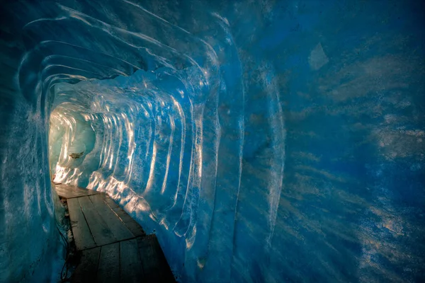 Interior View Rhone Glacier Switzerland Stock Photo