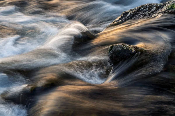 Lunga Esposizione Fiume Tramonto Germania — Foto Stock