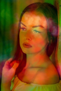 Gerçeküstü bulanık bir portre. Genç ve güzel bir kadının portresi.
