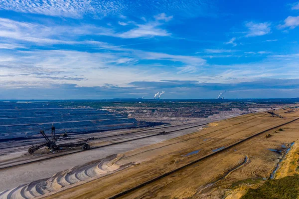 Vista Panorâmica Mina Superfície Hambach Floresta Hambach Alemanha Fotografia Drones — Fotografia de Stock