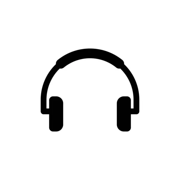 Templat Desain Musik Vektor Ikon Headset Pada Latar Belakang Putih - Stok Vektor