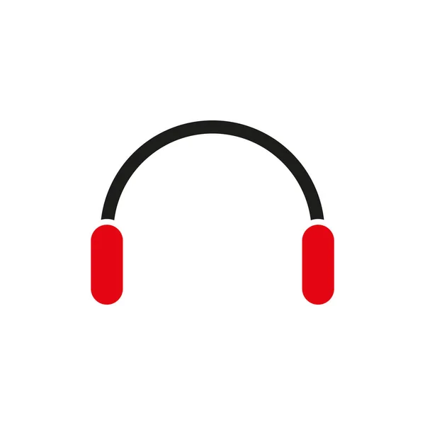 Templat Desain Musik Vektor Ikon Headset Pada Latar Belakang Putih - Stok Vektor