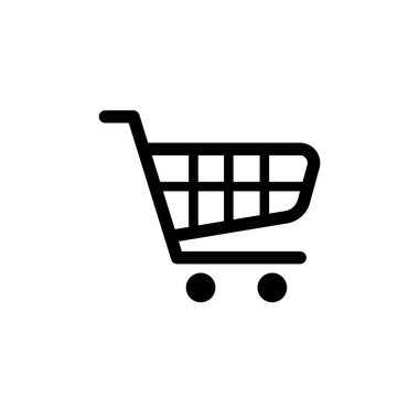 Beyaz arkaplanda izole edilmiş alışveriş arabası simgesi vektör tasarım şablonları