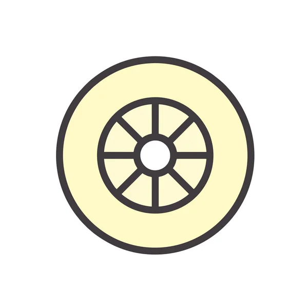 白い背景に隔離されたタイヤのアイコンベクトルデザインテンプレート — ストックベクタ