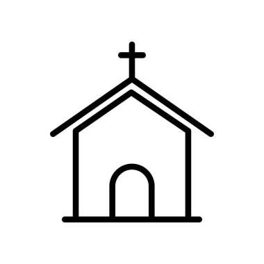 Beyaz arkaplanda kilise ikon tasarım şablonu