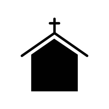 Beyaz arkaplanda kilise ikon tasarım şablonu