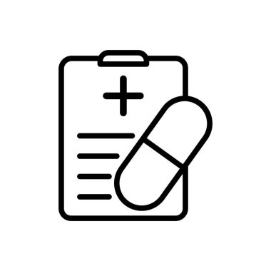 Beyaz arkaplanda tıbbi sayfa simgesi vektör tasarım şablonu