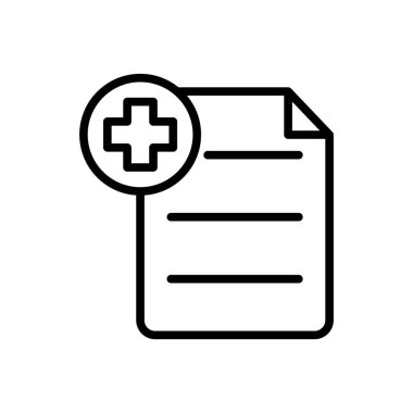 Beyaz arkaplanda tıbbi sayfa simgesi vektör tasarım şablonu