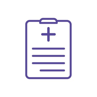 Beyaz arkaplanda tıbbi sayfa simgesi vektör tasarım şablonu