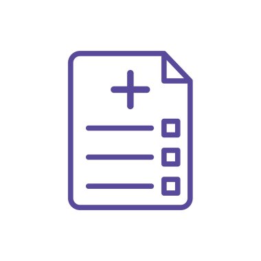 Beyaz arkaplanda tıbbi sayfa simgesi vektör tasarım şablonu