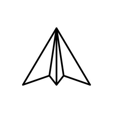 Kağıt düzlem simgesi tasarım şablonu, beyaz arkaplanda düz tasarım çizimi