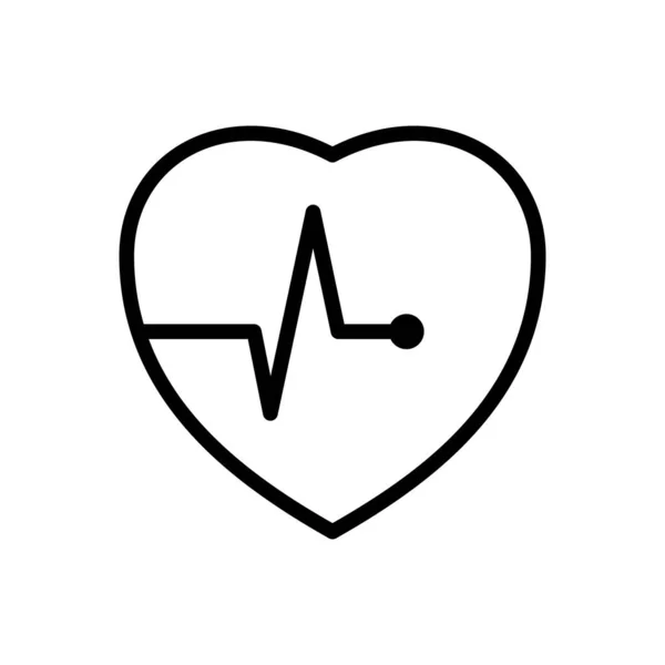 Heart Beat Ikona Vektor Design Šablony Bílém Pozadí — Stockový vektor