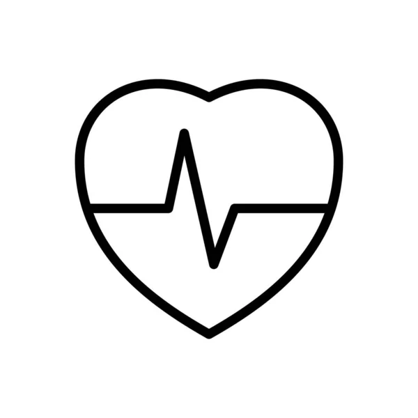 Heart Beat Ikona Vektor Design Šablony Bílém Pozadí — Stockový vektor