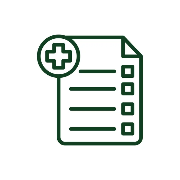 Medical Sheet Icon Vektor Design Template Auf Weißem Hintergrund — Stockvektor