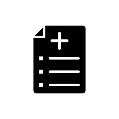 Beyaz arkaplanda tıbbi sayfa simgesi vektör tasarım şablonu