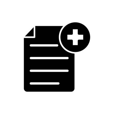 Beyaz arkaplanda tıbbi sayfa simgesi vektör tasarım şablonu