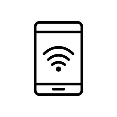 Beyaz arkaplanda akıllı telefon simgesi vektör tasarım şablonu