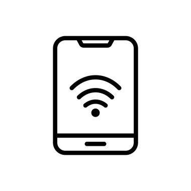 Beyaz arkaplanda akıllı telefon simgesi vektör tasarım şablonu