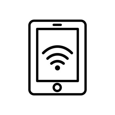 Beyaz arkaplanda akıllı telefon simgesi vektör tasarım şablonu