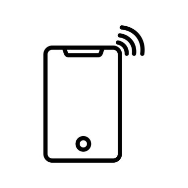 Beyaz arkaplanda akıllı telefon simgesi vektör tasarım şablonu