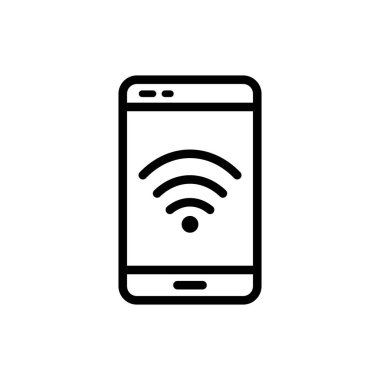 Beyaz arkaplanda akıllı telefon simgesi vektör tasarım şablonu