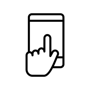 Beyaz arkaplanda akıllı telefon simgesi vektör tasarım şablonu