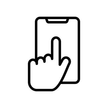 Beyaz arkaplanda akıllı telefon simgesi vektör tasarım şablonu