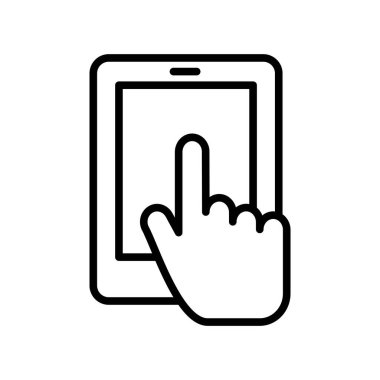 Beyaz arkaplanda akıllı telefon simgesi vektör tasarım şablonu