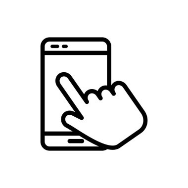 Beyaz arkaplanda akıllı telefon simgesi vektör tasarım şablonu