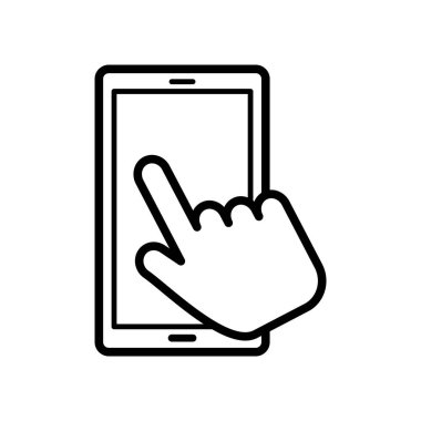 Beyaz arkaplanda akıllı telefon simgesi vektör tasarım şablonu