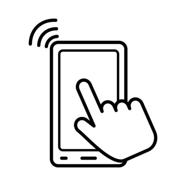 Beyaz arkaplanda akıllı telefon simgesi vektör tasarım şablonu