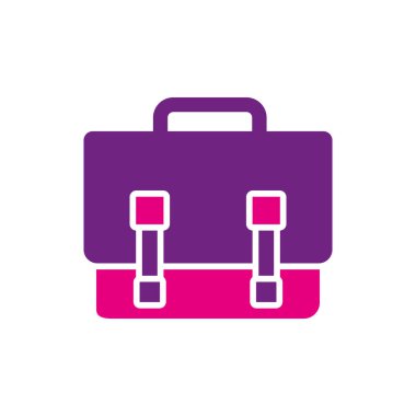 Kurye poşeti simgesi vektörü, beyaz arkaplan üzerindeki düz illüstrasyon