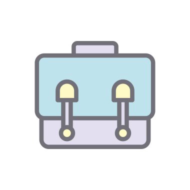 Kurye poşeti simgesi vektörü, beyaz arkaplan üzerindeki düz illüstrasyon