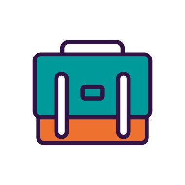 Kurye poşeti simgesi vektörü, beyaz arkaplan üzerindeki düz illüstrasyon