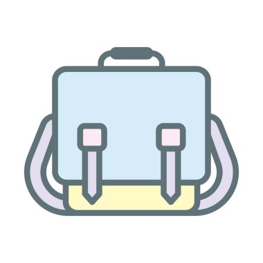 Kurye poşeti simgesi vektörü, beyaz arkaplan üzerindeki düz illüstrasyon