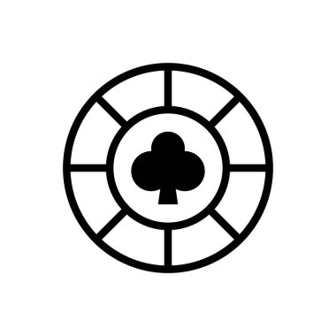 Beyaz arkaplanda kumarhane poker çipi ikon vektör tasarım şablonları