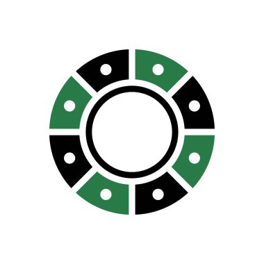 Beyaz arkaplanda kumarhane poker çipi ikon vektör tasarım şablonları
