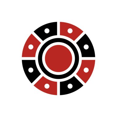 Beyaz arkaplanda kumarhane poker çipi ikon vektör tasarım şablonları