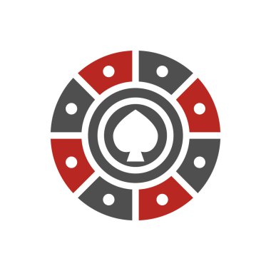 Beyaz arkaplanda kumarhane poker çipi ikon vektör tasarım şablonları