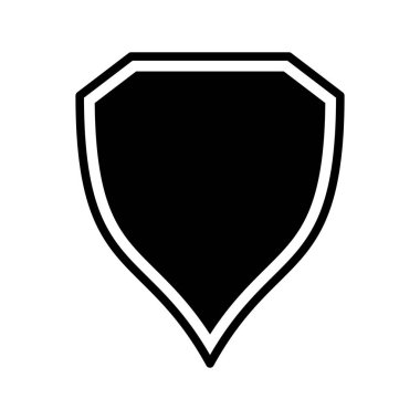 Kalkan Simgesi beyaz arkaplanda izole edilmiş modaya uygun düz stil