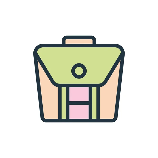 Messenger Bag Icon Vector Illustrazione Piatta Sfondo Bianco — Vettoriale Stock