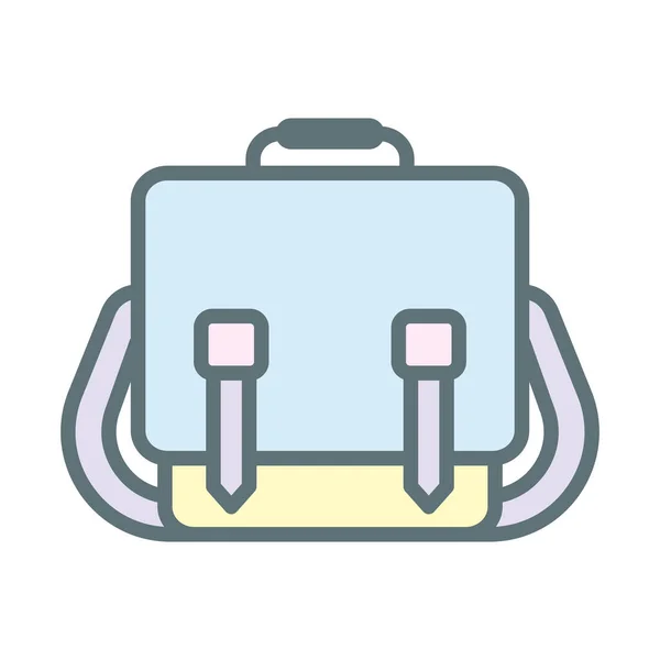 Messenger Bag Icon Vector Platte Illustratie Witte Achtergrond — Stockvector