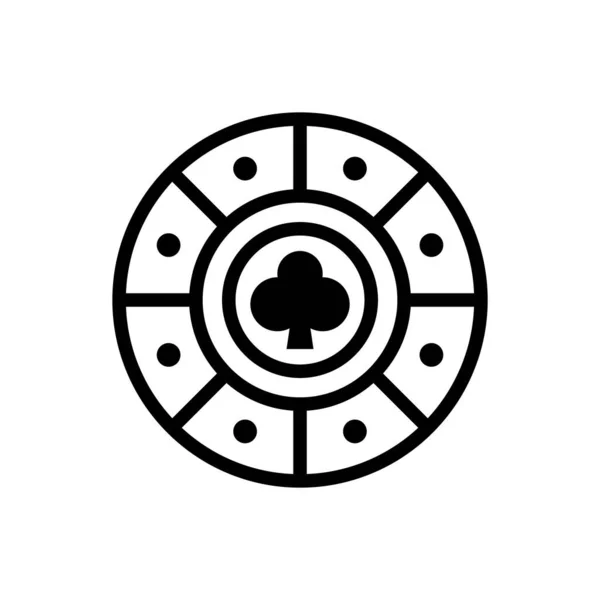 Casino Poker Chip Icon Șabloane Design Vectorial Fundal Alb — Vector de stoc