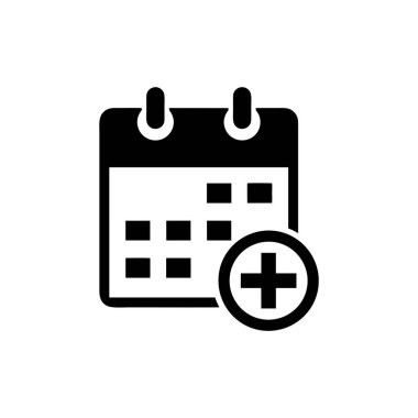 Düz takvim simgesi. Beyaz arkaplan üzerindeki duvar vektörü takvimi