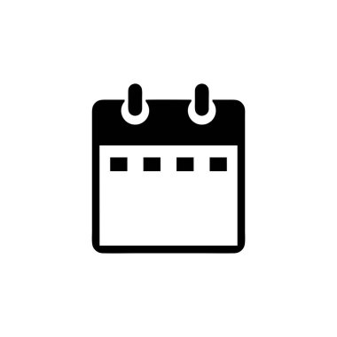 Düz takvim simgesi. Beyaz arkaplan üzerindeki duvar vektörü takvimi