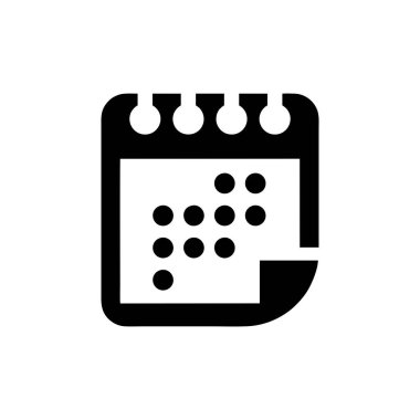Düz takvim simgesi. Beyaz arkaplan üzerindeki duvar vektörü takvimi