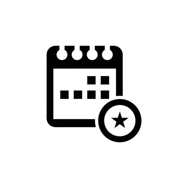 Düz takvim simgesi. Beyaz arkaplan üzerindeki duvar vektörü takvimi