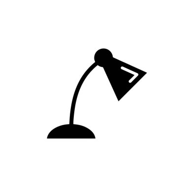 Beyaz arkaplanda masa lambası ikonu Vektör tasarım şablonları