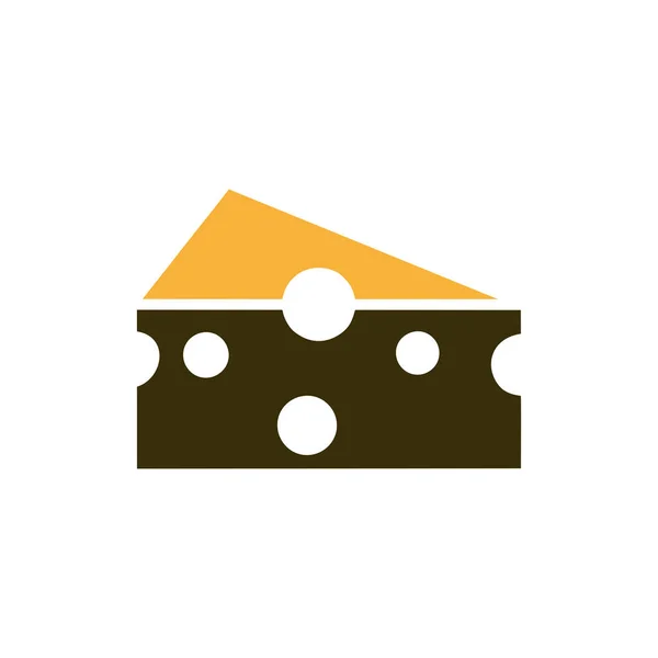 Шаблон Логотипа Векторного Дизайна Сыра Белом Фоне — стоковый вектор